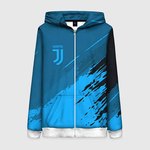 Женская толстовка на молнии FC Juventus: Blue Original / 3D-Белый – фото 1