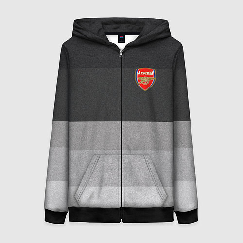 Женская толстовка на молнии ФК Арсенал: Серый стиль / 3D-Черный – фото 1
