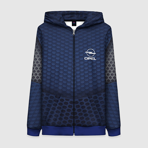 Женская толстовка на молнии Opel: Sport Motors / 3D-Синий – фото 1