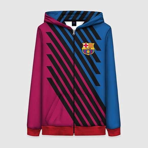 Женская толстовка на молнии FCB / 3D-Красный – фото 1