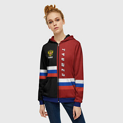 Толстовка на молнии женская Tyumen, Russia, цвет: 3D-синий — фото 2