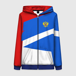 Толстовка на молнии женская Russia: Light Sport, цвет: 3D-синий