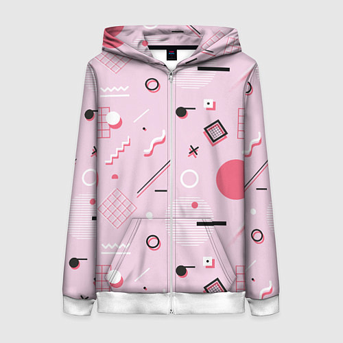 Женская толстовка на молнии Минималистичная геометрия / 3D-Белый – фото 1