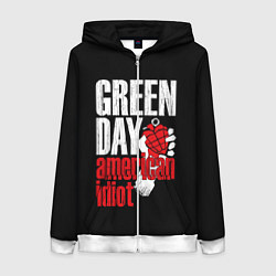 Толстовка на молнии женская Green Day: American Idiot, цвет: 3D-белый