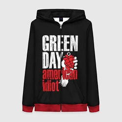 Толстовка на молнии женская Green Day: American Idiot, цвет: 3D-красный