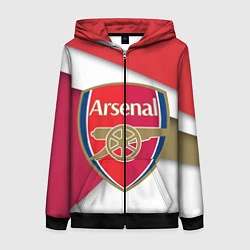 Толстовка на молнии женская FC Arsenal, цвет: 3D-черный
