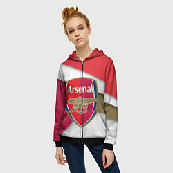 Толстовка на молнии женская FC Arsenal, цвет: 3D-черный — фото 2