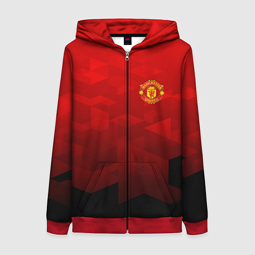 Женская толстовка на молнии FC Man UTD: Red Poly / 3D-Красный – фото 1