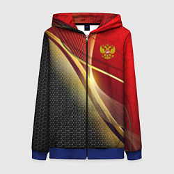 Толстовка на молнии женская RUSSIA SPORT: Gold Collection, цвет: 3D-синий