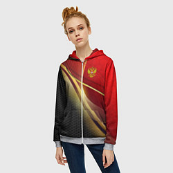 Толстовка на молнии женская RUSSIA SPORT: Gold Collection, цвет: 3D-меланж — фото 2