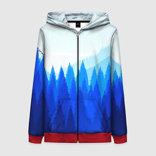 Женская толстовка на молнии Firewatch: Cold Wood / 3D-Красный – фото 1