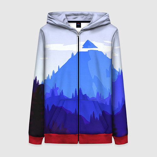 Женская толстовка на молнии Firewatch: Cold Mountain / 3D-Красный – фото 1