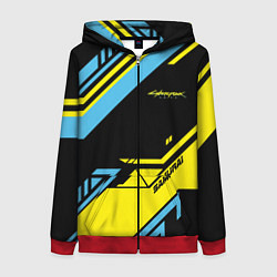 Толстовка на молнии женская Cyberpunk 2077: Samurai, цвет: 3D-красный