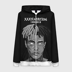 Толстовка на молнии женская XXXTentacion: 1998-2018, цвет: 3D-белый