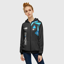 Толстовка на молнии женская Detroit: Android RK800, цвет: 3D-черный — фото 2