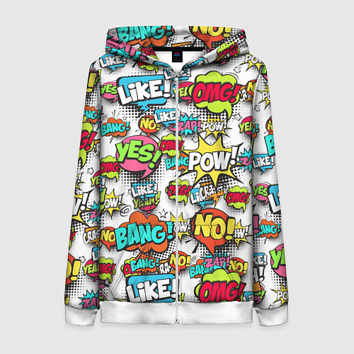 Женская толстовка на молнии Pop art Fashion / 3D-Белый – фото 1