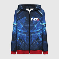 Толстовка на молнии женская Mass Effect: Blue Armor N7, цвет: 3D-красный