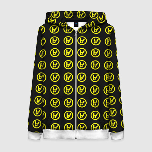 Женская толстовка на молнии 21 Pilots: Symbol Pattern / 3D-Белый – фото 1