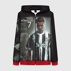Толстовка на молнии женская RONALDO 7, цвет: 3D-красный