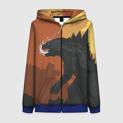 Женская толстовка на молнии Godzilla: Monster Smoke / 3D-Синий – фото 1