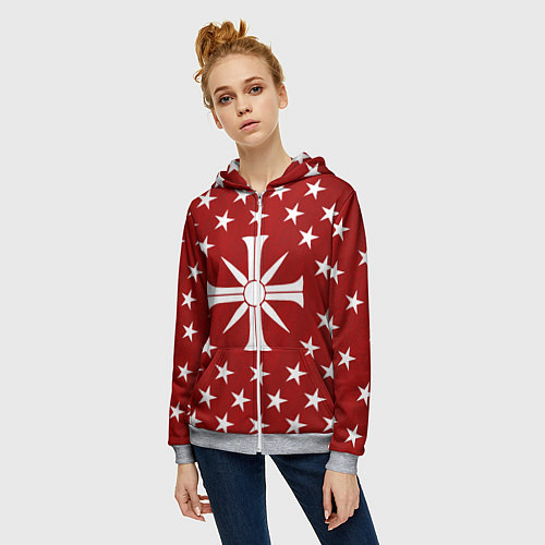 Женская толстовка на молнии Far Cry 5: Red Cult / 3D-Меланж – фото 3