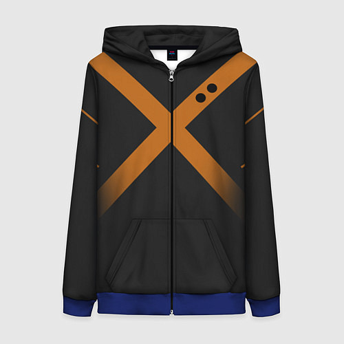 Женская толстовка на молнии KATSUKI BAKUGOU полосы / 3D-Синий – фото 1