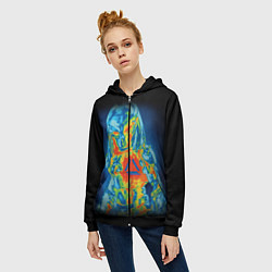Толстовка на молнии женская Predator Vision, цвет: 3D-черный — фото 2