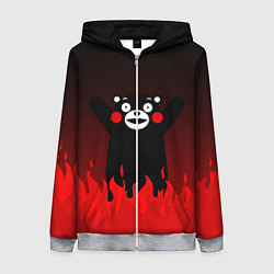 Толстовка на молнии женская Kumamon: Hell Flame, цвет: 3D-меланж