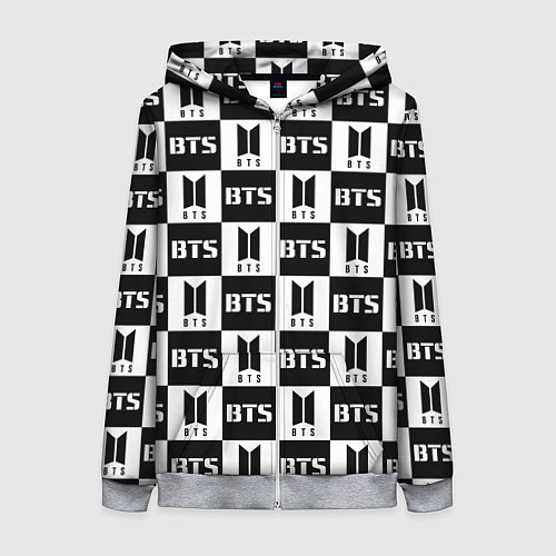 Женская толстовка на молнии BTS B&W / 3D-Меланж – фото 1