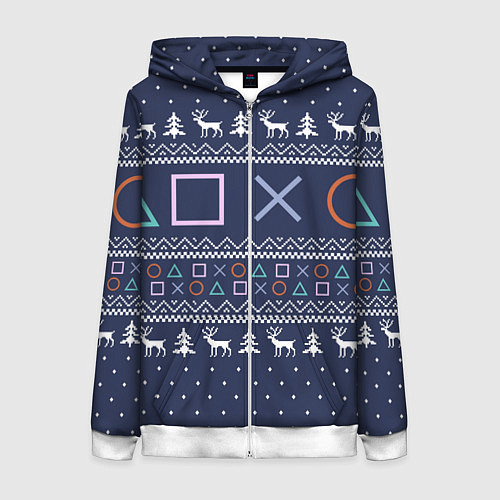 Женская толстовка на молнии Winter PS / 3D-Белый – фото 1