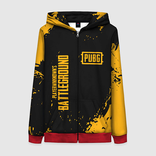 Женская толстовка на молнии PUBG: Black Fashion / 3D-Красный – фото 1