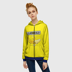 Толстовка на молнии женская Brazzers: Yellow Banana, цвет: 3D-синий — фото 2