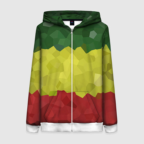 Женская толстовка на молнии Эфиопия / 3D-Белый – фото 1