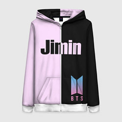 Толстовка на молнии женская BTS Jimin, цвет: 3D-белый