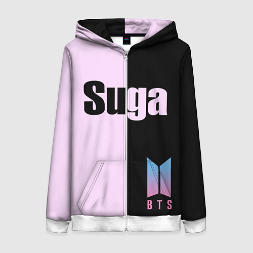 Женская толстовка на молнии BTS Suga / 3D-Белый – фото 1