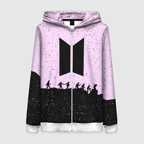 Женская толстовка на молнии Bangtan Boys / 3D-Белый – фото 1