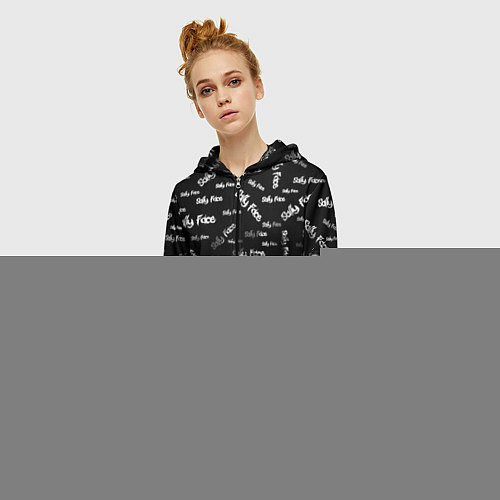 Женская толстовка на молнии Sally Face: Black Pattern / 3D-Черный – фото 3