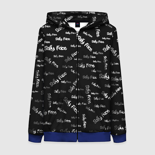 Женская толстовка на молнии Sally Face: Black Pattern / 3D-Синий – фото 1