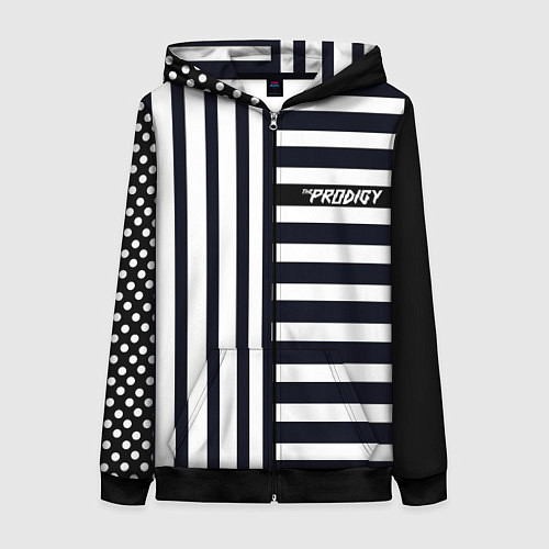 Женская толстовка на молнии The Prodigy style / 3D-Черный – фото 1