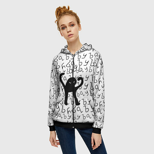 Женская толстовка на молнии ЪУЪ СЪУКА / 3D-Черный – фото 3