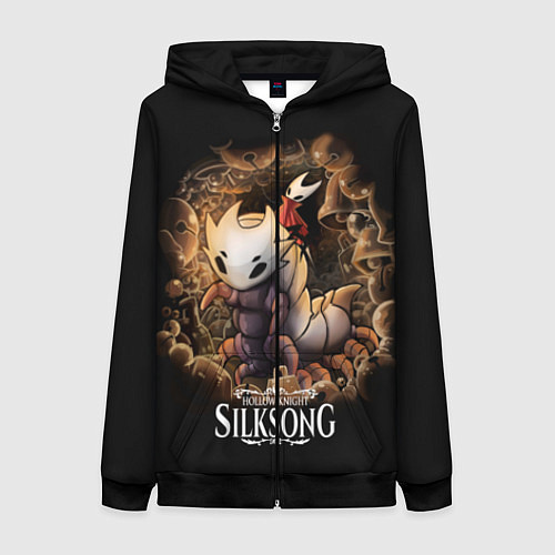 Женская толстовка на молнии Hollow Knight: Silksong / 3D-Черный – фото 1