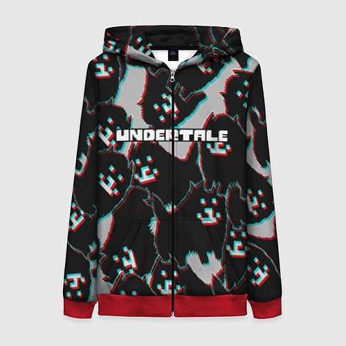 Женская толстовка на молнии Undertale / 3D-Красный – фото 1
