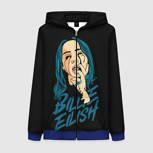 Женская толстовка на молнии Billie Eilish / 3D-Синий – фото 1