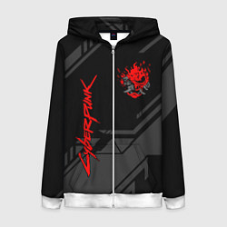 Женская толстовка на молнии Cyberpunk 2077: Grey Samurai