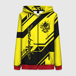 Толстовка на молнии женская Cyberpunk 2077: Yellow Samurai, цвет: 3D-красный