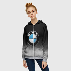 Толстовка на молнии женская BMW, цвет: 3D-меланж — фото 2