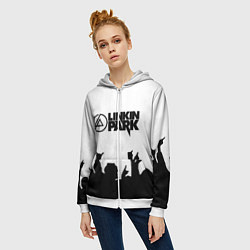 Толстовка на молнии женская LINKIN PARK, цвет: 3D-белый — фото 2