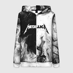 Толстовка на молнии женская METALLICA, цвет: 3D-белый