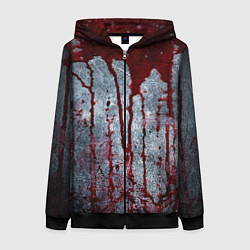 Женская толстовка на молнии Кровь на металле текстура