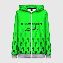 Женская толстовка на молнии Billie Eilish: Green Autograph